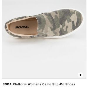 Soda platform camp slip on shoes